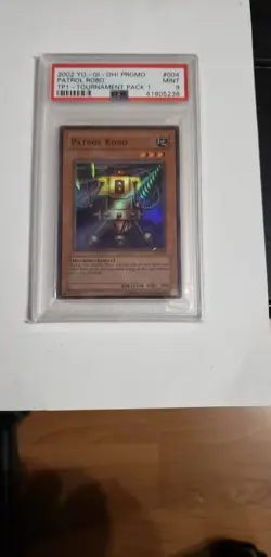 PSA 9 YuGiOh Patrol Robo TP1-004 Promo Super Rare MINT Tournament Pack 1 - Image 1