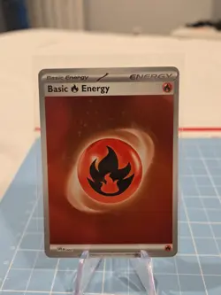 Fire Energy Cosmos Holo SVE EN 002 Scarlet & Violet Pokemon Card 151 1 Swirl - Image 1