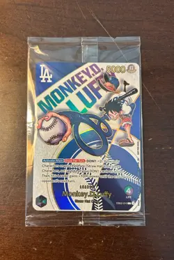 ONE PIECE NIGHT LOS ANGELES DODGERS MONKEY D. LUFFY PROMO CARD GAME SEALED ODA - Image 3