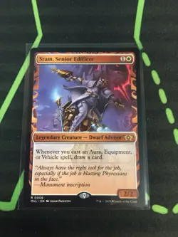 MTG Magic The Gathering Sram, Senior Edificer MUL Rare Boros Dwarf Card Draw - Image 1