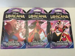 NEW Three Disney Lorcana Rise of the Floodborn Trading Card Game Packs - 36 Card - Image 1