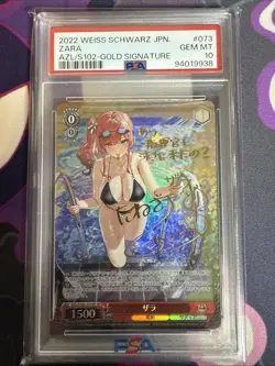 PSA 10 Weiss Schwarz Azur Lane Zara AZL/S102-073SP SP Foil Card Signed Japanese - Image 1