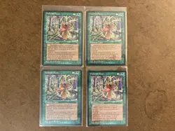 Lot of 4 THELONITE MONK Green Cards from Fallen Empires MTG 1994 Reserved List - Image 1