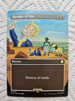 Ravages of War Borderless MTG Fallout PIP 354 NM Unplayed - Image 1