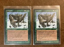 Lot of 2 LHURGOYF Green Cards from Ice Age MTG 1995 - Image 1