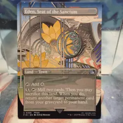 U 0355 Eden, Seat of the Sanctum BORDERLESS Land Town Final Fantasy MTG Card - Image 1