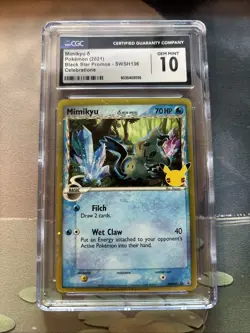 Pokemon Mimikyu Celebrations Coll. Black Star Holo Promo SWSH136 CGC 10 Gem Mint - Image 1
