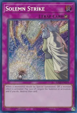RA02-EN079 "Solemn Strike" Secret Rare YuGiOh! NEW - Image 1
