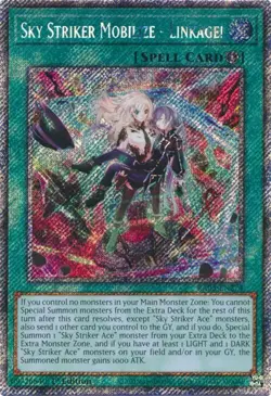 YUGIOH SKY STRIKER MOBILIZE - LINKAGE! PLATINUM SECRET RARE NEAR MINT RA03-EN274 - Image 1