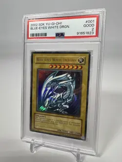 Yugioh Blue-Eyes White Dragon SDK-001 Ultra Rare PSA 2 - Great Front Bad Back - Image 2
