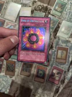 Yugioh Ring of Destruction PGD-000 1st Edition Secret Rare LP Card - Image 2