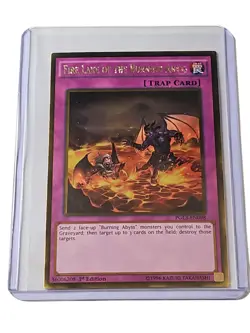 🔥Yugioh Cards: FIRE LAKE OF THE BURNING ABYSS PGL3 GOLD RARE PGL3-EN098 - Image 1