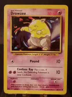 Drowzee (49/102) Base Set Unlimited Vintage 1999 WotC Pokemon TCG Card ( LP ) - Image 1