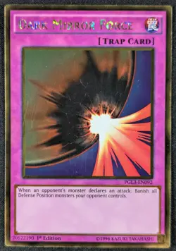 Dark Mirror Force 1996 1st Edition Gold Rare Yugioh Card PGL3-EN092 (NM) - Image 1