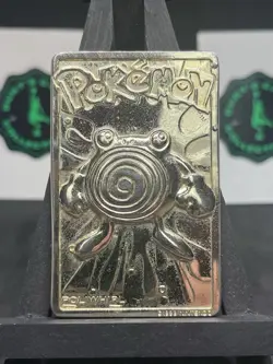 1999 Pokemon Burger King Poliwhirl 23K Gold Plated Limited Edition Card Nice! - Image 1