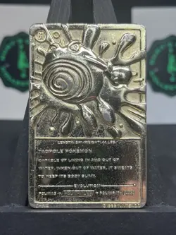 1999 Pokemon Burger King Poliwhirl 23K Gold Plated Limited Edition Card Nice! - Image 2