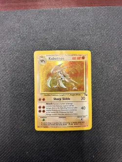 Pokemon Fossil Set Kabutops Rare Holo Card 9/62 - Image 1