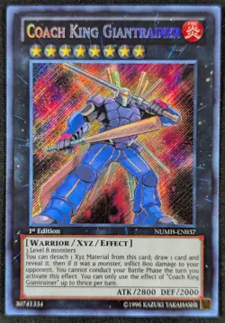 Coach King Giantrainer 1996 1st Edition Secret Rare Yugioh Card NUMH-EN037 (NM) - Image 1