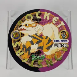 Vtg Arcanine Pokemon Menko Card Menco Game TCG Nintendo Japanese #130 US SELLER - Image 1