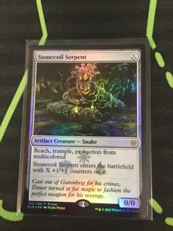 MTG Magic The Gathering Stonecoil Serpent Foil Promo Snake Commander - Image 1