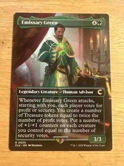Emissary Green NM BORDERLESS Ravnica: Clue Edition MTG FREE SHIPPING - Image 1