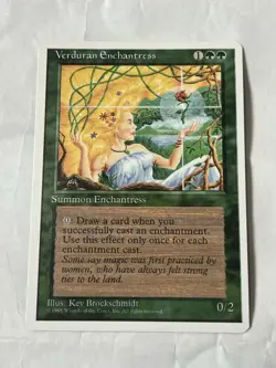 1x Verduran Enchantress Light Play, English 4th Edition MTG Magic - Image 1