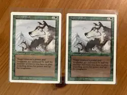 Lot of 2 ASPECT OF WOLF Green Cards from Revised 3rd Edition MTG 1994 - Image 1