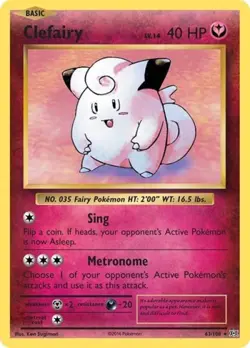 Pokemon Clefairy NM 1st Edition Normal XY - Evolutions - Image 1