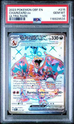 2023 POKEMON OBF EN-OBSIDIAN FLAMES ULTRA RARE #215 CHARIZARD EX PSA 10 - Image 1