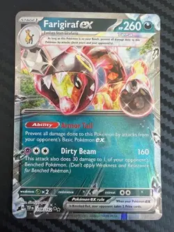 Pokemon TCG Farigiraf ex 108/162 Temporal Forces Double Rare Holo NM - Image 1