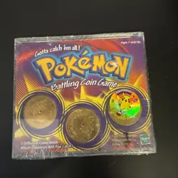 1999 Pokemon Battling Coin Game, 3 Different Coins, New And Sealed, Hasbro - Image 1