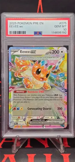 PSA 10 Eevee ex 075/131 Double Rare 2025 Pokemon Prismatic Evolutions - Image 2