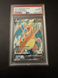 PSA 10 GEM MINT - Pokemon CHARIZARD V 153/172 Full Art SWSH Brilliant Stars - Image 1