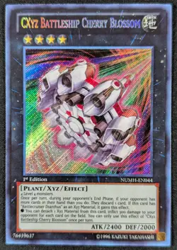 CXyz Battleship Cherry Blossom 1996 1st Ed Secret Rare Yugioh NUMH-EN044 (NM) - Image 1