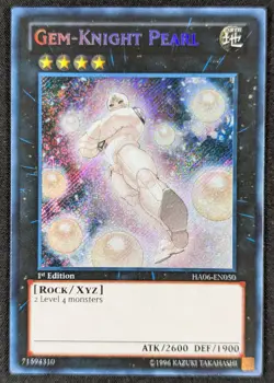 Gem Knight Pearl 1996 1st Edition Secret Rare Yugioh Card HA06-EN050 (NM) - Image 1