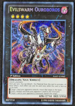 Evilswarm Ouroboros 1996 1st Edition Secret Rare Yugioh Card HA07-EN065 (NM) - Image 1