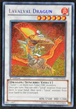 Lavalval Dragun 1996 1st Edition Secret Rare Yugioh Card HA06-EN048 (NM) - Image 1