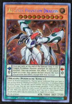 All Eyes Phantom Dragon 1996 1st Edition Secret Rare Yugioh Card BLHR-EN043 (NM) - Image 1