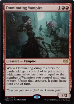 154/277 DOMINATING VAMPIRE RARE INNISTRAD: CRIMSON VOW MTG CARD - Image 1