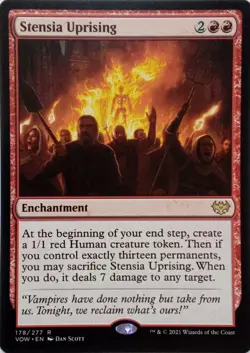178/277 STENSIA UPRISING RARE INNISTRAD: CRIMSON VOW MTG CARD - Image 1