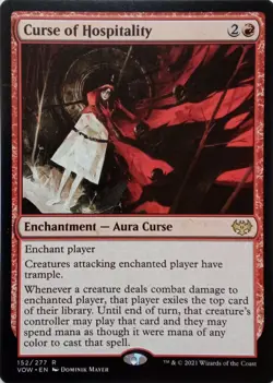 152/277 CURSE OF HOSPITALITY RARE INNISTRAD: CRIMSON VOW MTG CARD - Image 1