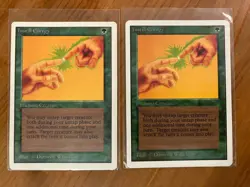 Lot of 2 INSTILL ENERGY Green Cards from Unlimited MTG 1993 - Image 1
