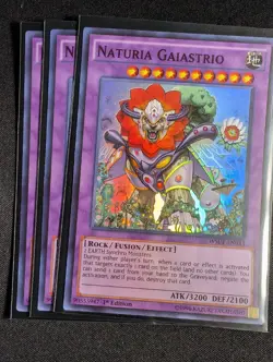 Yugioh - 3x Naturia Gaiastrio WSUP-EN033 1st Edition Super Rare NM - Image 1