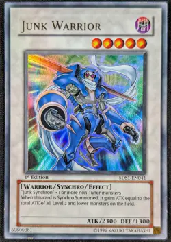 Junk Warrior 1996 1st Edition Ultra Rare Holo Yugioh 5DS1-EN041 (NM) - Image 1