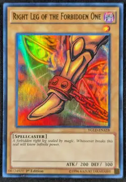 Right Leg the Forbidden One 1996 1st Edition Ultra Rare Yugioh YGLD-ENA18 (MP) - Image 1