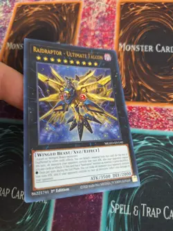 Yugioh Raidraptor - Ultimate Falcon MGED-EN140 Gold Rare 1st Edition Near Mint - Image 2