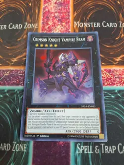 Yugioh Crimson Knight Vampire Bram DASA-EN013 Super Rare 1st Edition Near Mint - Image 1