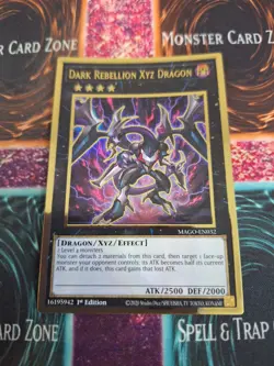Yugioh Dark Rebellion Xyz Dragon MAGO-EN032 Premium Gold Rare 1st Edition NM - Image 1