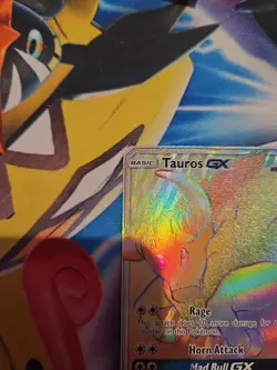 Pokemon TCG Tauros GX Full Art Holo Rainbow Rare Card Sun & Moon 156/149 - Image 2