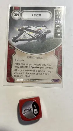 Star Wars Destiny Covert Missions Card & Die #83 Ghost - Image 1